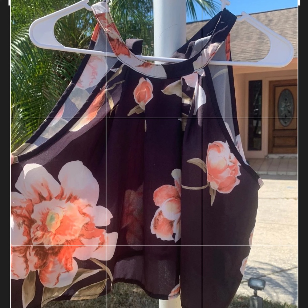 Black and floral tank top